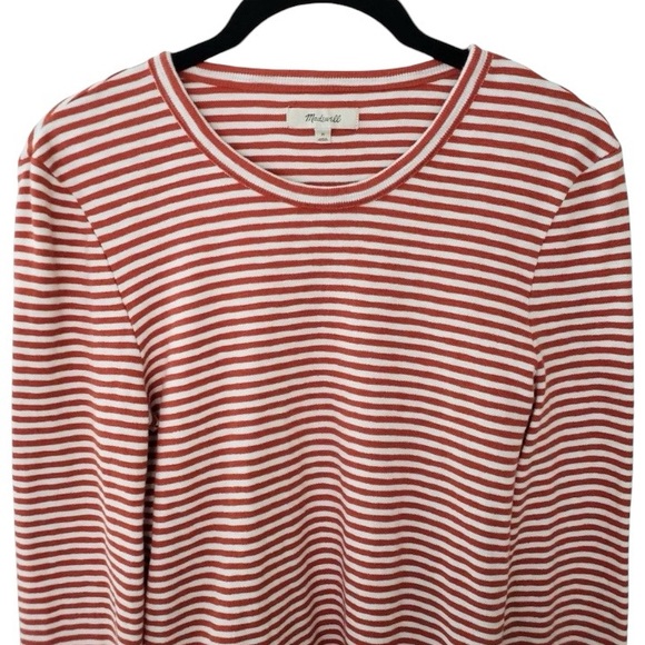 Madewell Stretchy Striped Long Sleeve Crew Neck Tee - size M - Picture 3 of 4